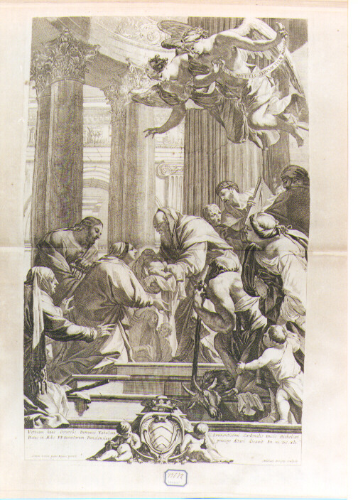 presentazione di Gesù al Tempio (stampa) di Vouet Simon, Dorigny Michel (sec. XVII)