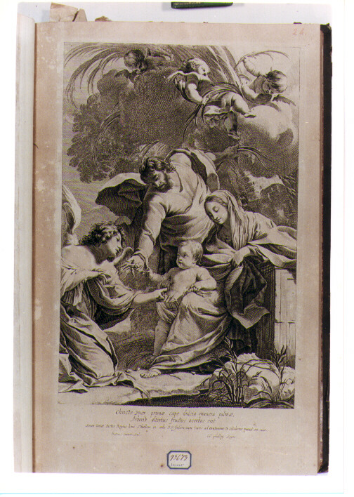 riposo nella fuga in Egitto e miracolo della palma piegata (stampa) di Daret Pierre, Vouet Simon (sec. XVII)