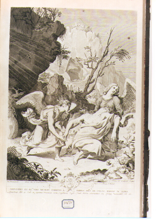 estasi di Santa Maria Maddalena (stampa) di Mellan Claude (sec. XVII)