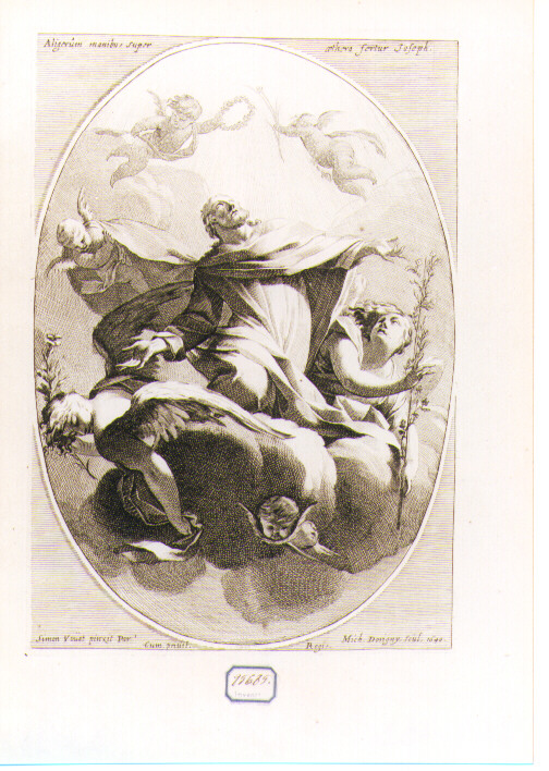 gloria di San Giuseppe (stampa) di Vouet Simon, Dorigny Michel (sec. XVII)