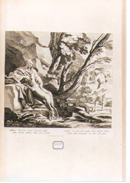 Sant'egidio con la Cerva Ferita (stampa) di Lasne Michel, Vouet Simon (sec. XVII)