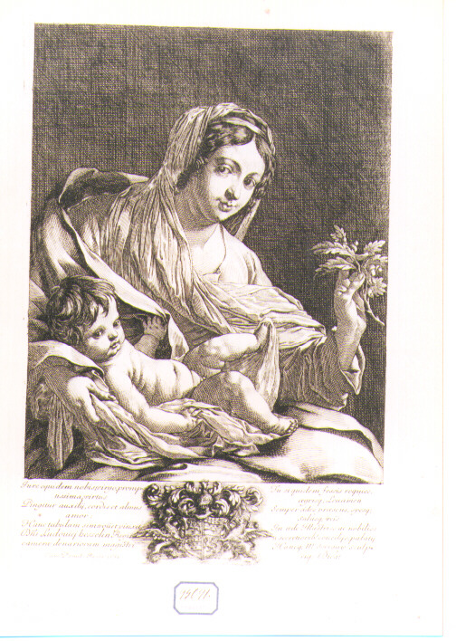 Madonna con Bambino (stampa) di Dorigny Michel, Vouet Simon (sec. XVII)