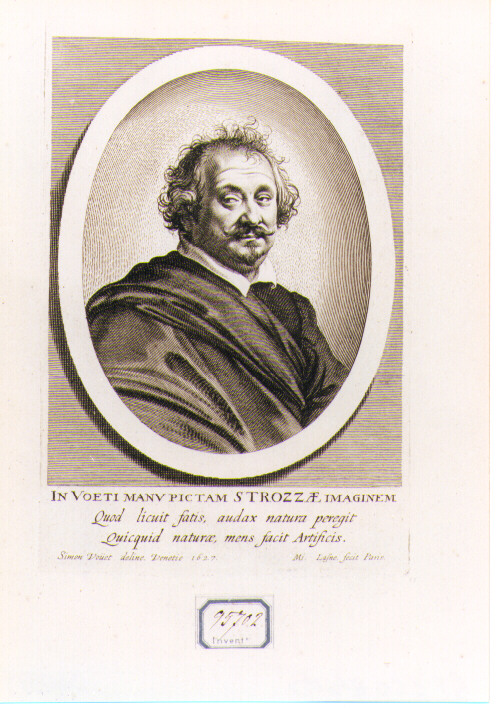 ritratto di un membro della famiglia Strozzi (stampa) di Lasne Michel, Vouet Simon (sec. XVII)