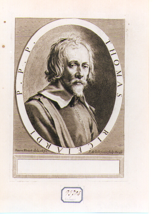 ritratto di Tommaso Riceiardi (stampa) di Vouet Simon, De Jode Pieter II (sec. XVII)
