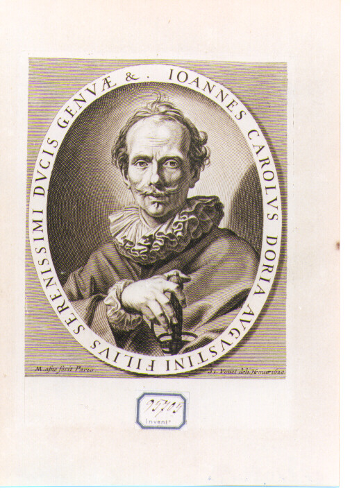 ritratto di Giovanni Carlo Doria (stampa) di Vouet Simon, Lasne Michel (sec. XVII)