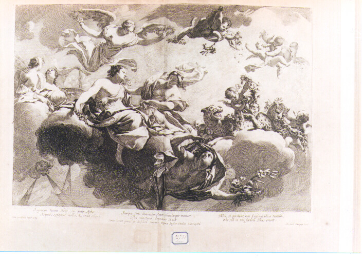 Allegoria della Pace tra Francia e Inghilterra (stampa) di Dorigny Michel, Vouet Simon (sec. XVII)