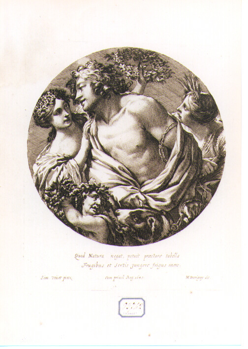 Bacco fra la primavera e l'estate (stampa) di Vouet Simon, Dorigny Michel (sec. XVII)