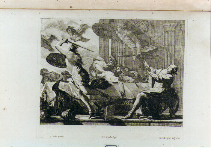 figli di Borea cacciano le arpie dal palazzo di Fineo (stampa) di Dorigny Michel, Vouet Simon (sec. XVII)