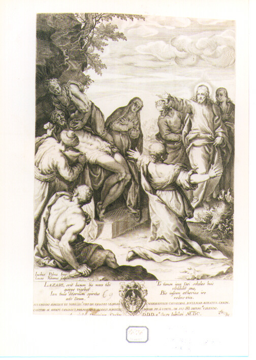 resurrezione di Lazzaro (stampa) di Kilian Lukas, Negretti Jacopo detto Jacopo Palma il Giovane (sec. XVII)