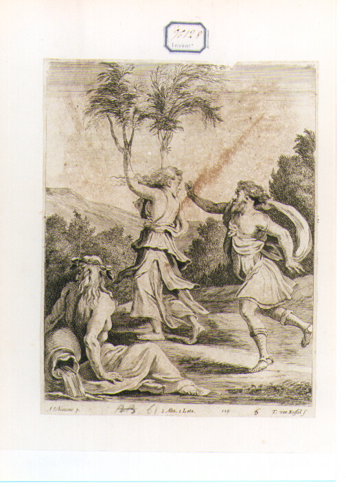 Apollo e Dafne (stampa) di Oesterreich Matthias, Van Kessel Theodor, Meldolla Andrea detto Andrea Schiavone (sec. XVII)