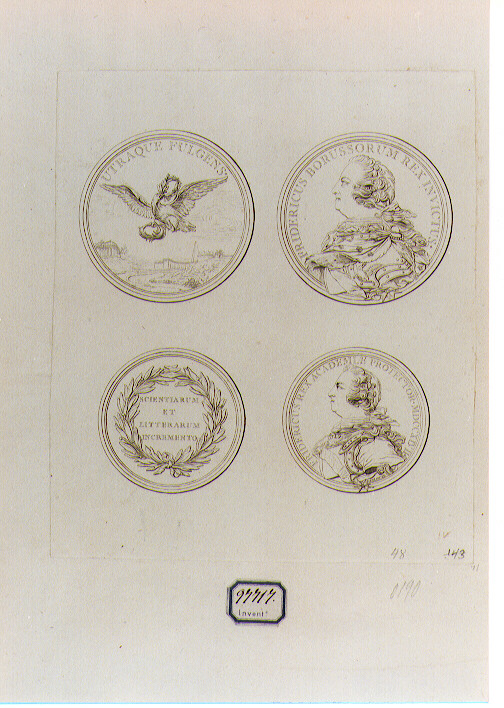 medaglia commemorativa di Federico Re di Prussia (stampa) - ambito tedesco (sec. XVIII)