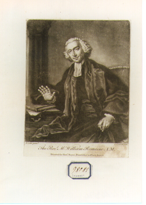 ritratto d'uomo (stampa) di Cotes Francis (sec. XVIII)