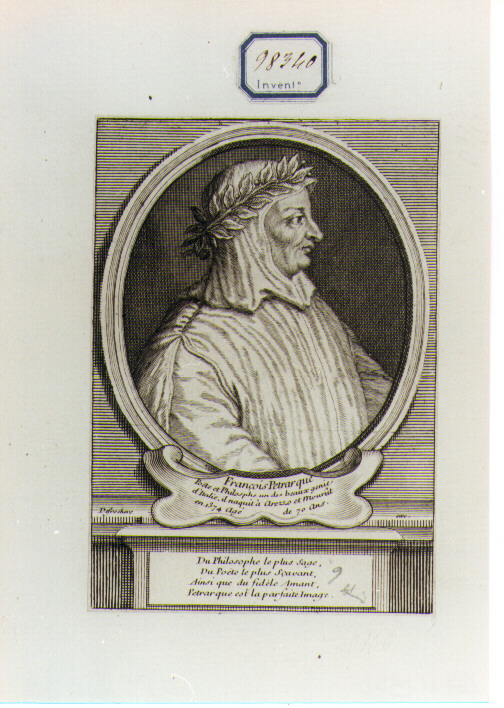 ritratto d'uomo (stampa) di Desrochers Etienne Jehandier (CERCHIA) (secc. XVII/ XVIII)