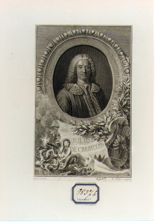ritratto d'uomo (stampa) di Ficquet Etienne, Aved Jacques André Joseph detto Camelot (sec. XVIII)