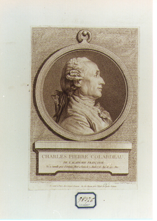 ritratto d'uomo (stampa) di Lingée Charles Louis (sec. XVIII)