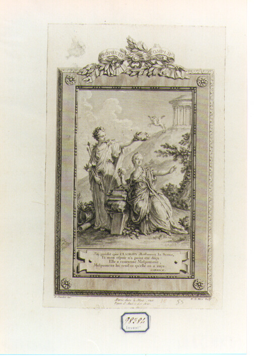 ritratto di donna (stampa) di Lemire Noel, Gravelot Hubert Francois (secc. XVIII/ XIX)