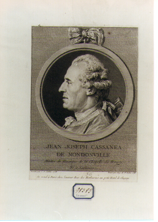 ritratto d'uomo (stampa) di De Saint-Aubin Augustin, Cochin Charles Nicolas I detto Père (sec. XVIII)