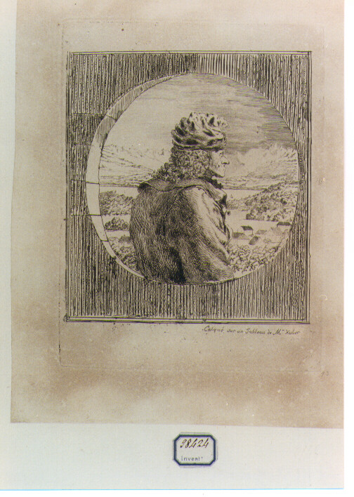 ritratto d'uomo (stampa) di De Caylus Anne Claude Philippe (CERCHIA) (seconda metà sec. XVIII)