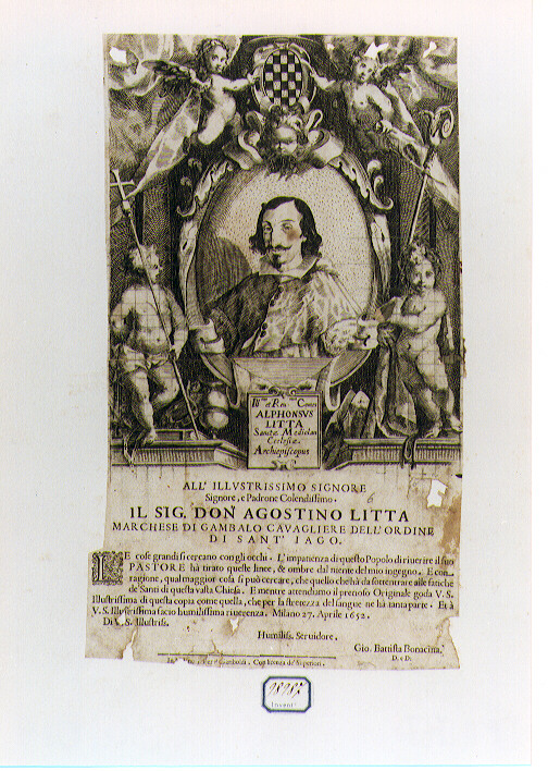 ritratto d'uomo (stampa) di Bonacina Giovanni Battista (sec. XVII)