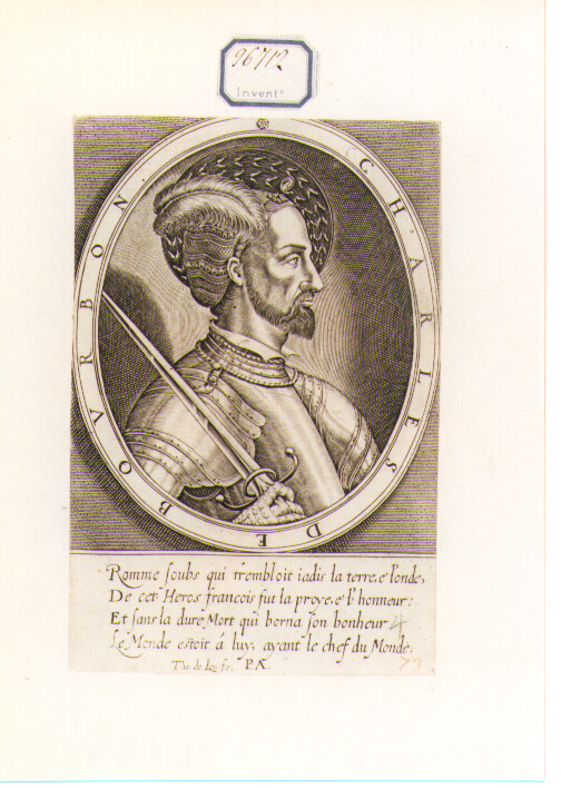 ritratto d'uomo di profilo (stampa) di De Leu Thomas (sec. XVII)