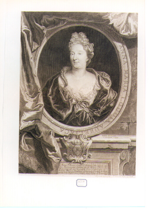 ritratto di donna (stampa) di Rigaud Hyacinthe, Vermeulen Cornelis (secc. XVII/ XVIII)
