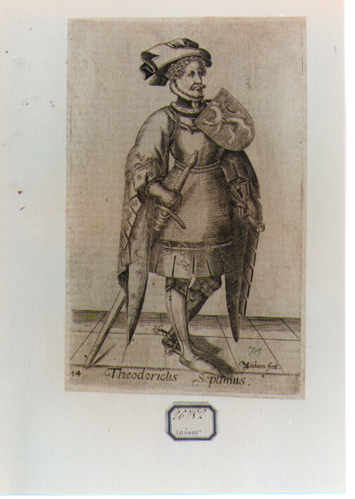 ritratto d'uomo (stampa controfondata) di Van Sichem Christoffel II (sec. XVII)