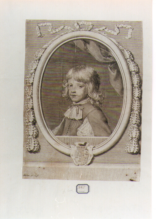 ritratto di bambino (stampa) di Mellan Claude (sec. XVII)
