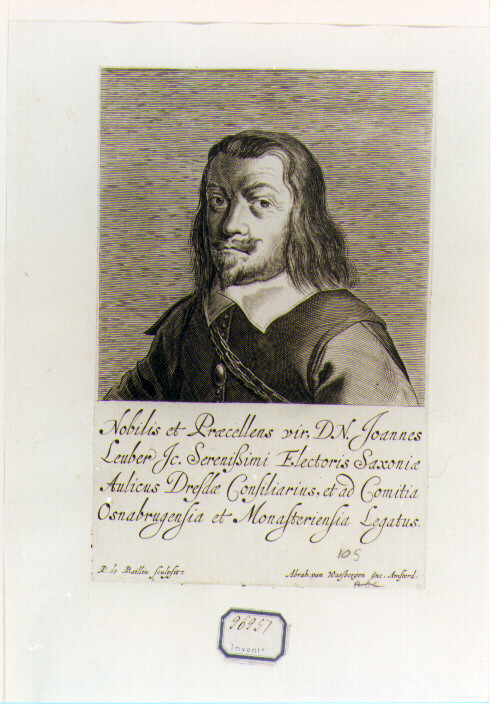 ritratto d'uomo (stampa) di De Bailliu Pieter il Vecchio (sec. XVII)