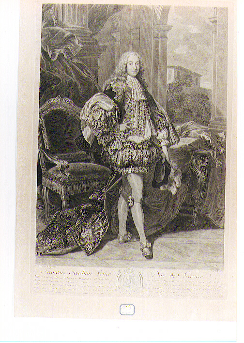 ritratto d'uomo (stampa) di Petit Gilles Edme, Van Loo Louis Michel (sec. XVIII)