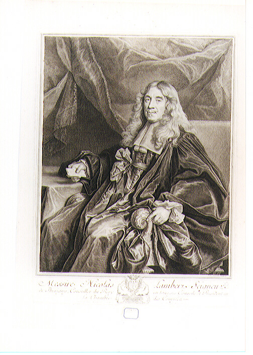 ritratto d'uomo (stampa) di De Largillière Nicolas, Drevet Pierre (sec. XVIII)