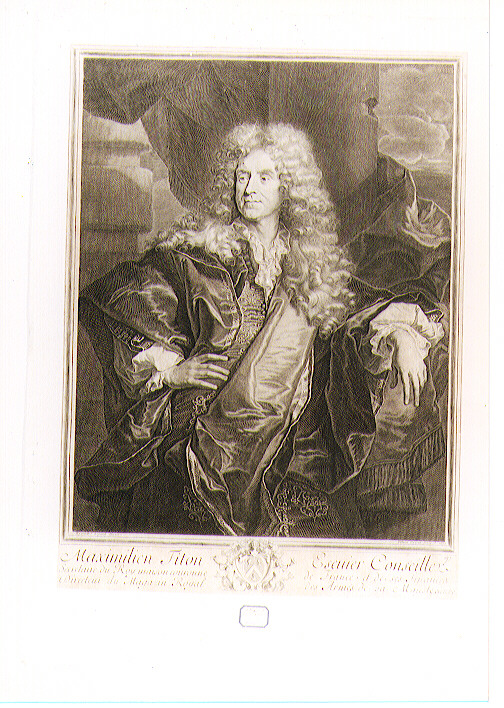ritratto d'uomo (stampa) di Rigaud Hyacinthe, Daret Pierre (sec. XVII)