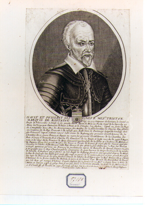 ritratto d'uomo (stampa) di Boissevin Louis (CERCHIA) (sec. XVII)