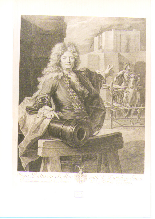 ritratto d'uomo (stampa) di Rigaud Hyacinthe, Drevet Pierre (secc. XVII/ XVIII)