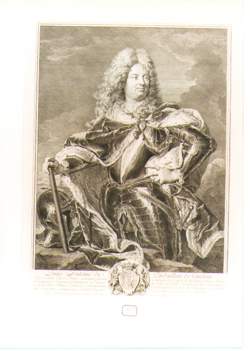 ritratto d'uomo (stampa) di Tardieu Nicolas Henri, Rigaud Hyacinthe (sec. XVIII)