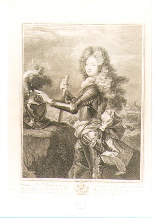 ritratto d'uomo (stampa) di Rigaud Hyacinthe, Drevet Pierre (secc. XVII/ XVIII)