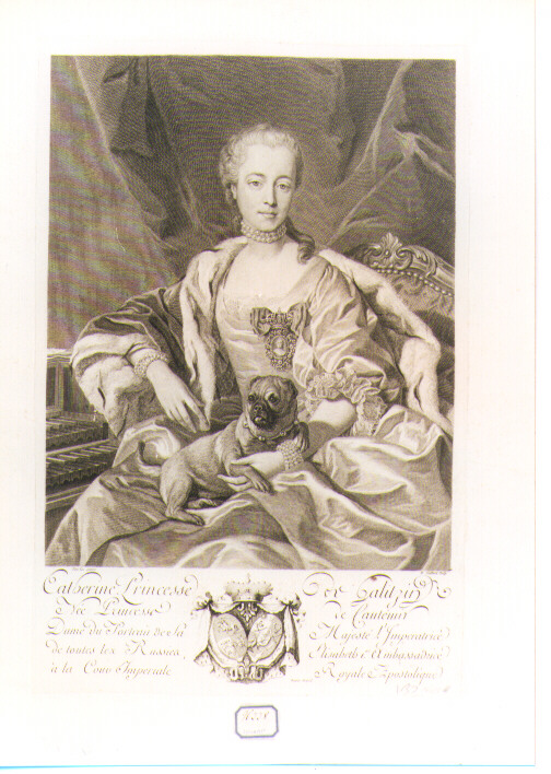ritratto di donna (stampa) di Van Loo Louis Michel, Gaillard René (seconda metà sec. XVIII)
