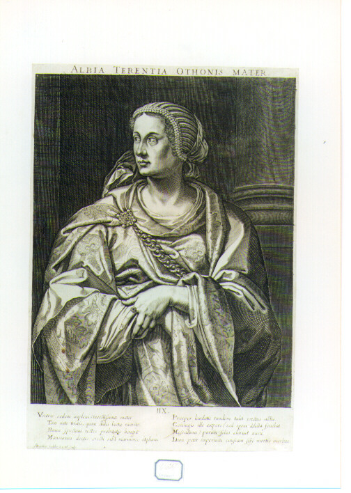 ritratto di Albia Terenzia (stampa) di Vecellio Tiziano (maniera), Sadeler Aegidius (sec. XVII)