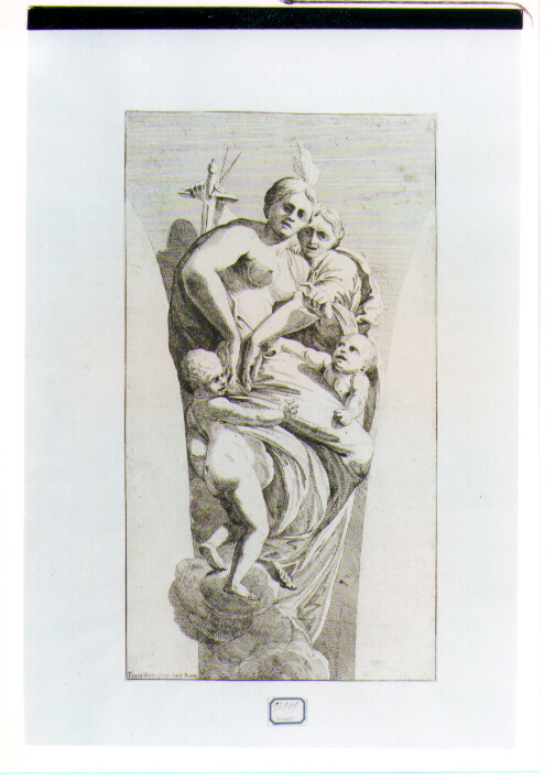 Giustizia e Prudenza (stampa) di Testa Giovanni Cesare, Testa Pietro detto Lucchesino (sec. XVII)