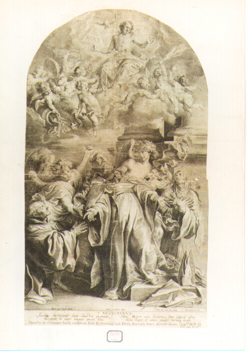 visione di Sant'Agostino (stampa) di De Jode Pieter II, Van Dyck Anton (secondo quarto sec. XVII)