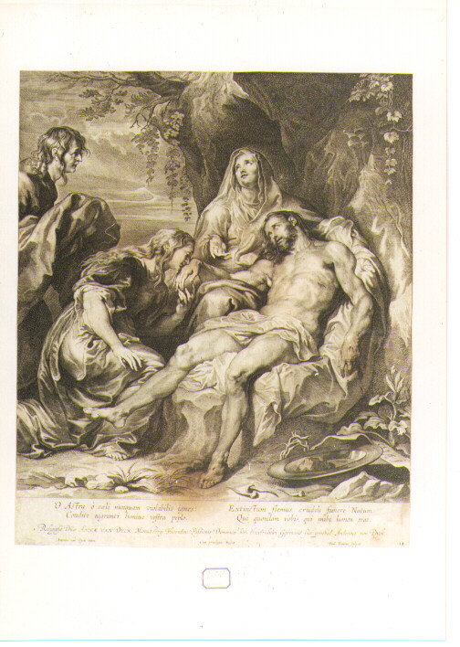 compianto sul Cristo morto (stampa) di Pontius Paul, Van Dyck Anton (secondo quarto sec. XVII)