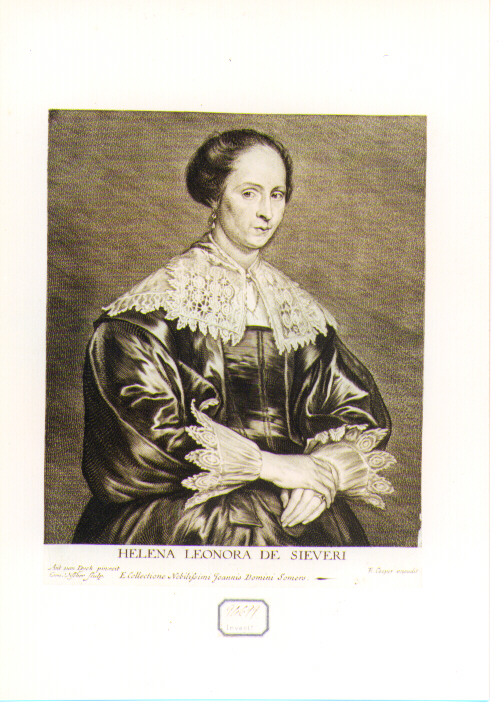 ritratto di Elena Leonora De Sieveri (stampa) di Visscher Cornelis II, Van Dyck Anton (sec. XVIII)