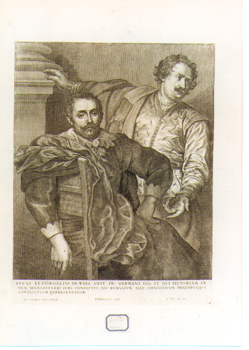 doppio ritratto di Luca e Cornelio De Wael (stampa) di Van Dyck Anton, Hollar Wenzel (sec. XVII)