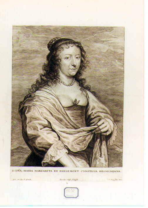 ritratto di Maria Margherita di Barlemont (stampa) di Van Dyck Anton, Neefs Jacobus (sec. XVII)