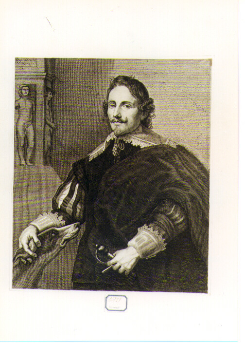 ritratto maschile a mezza figura (stampa) di Van Dyck Anton (sec. XVII)