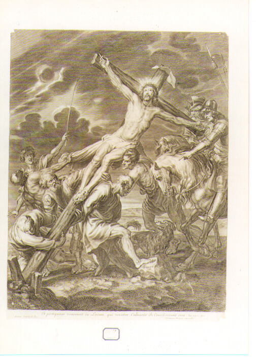 elevazione della croce (stampa) di Langot François, Van Dyck Anton (seconda metà sec. XVII)