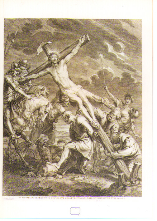 elevazione della croce (stampa) di Van Dyck Anton, Bolswert Schelte Adams (sec. XVII)