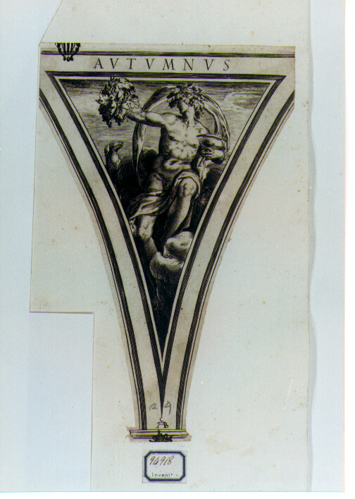 Bacco (stampa) di Caldara Polidoro detto Polidoro da Caravaggio, Alberti Cherubino (sec. XVI)