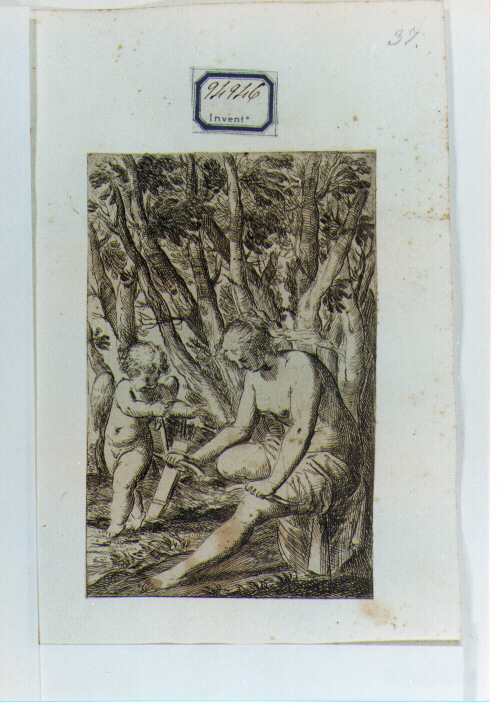 Venere spezza l'arco di Cupido (stampa) di Fialetti Odoardo (sec. XVII)