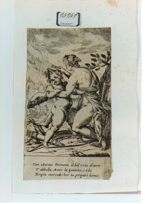 Venere pettina Cupido (stampa) di Fialetti Odoardo (sec. XVII)