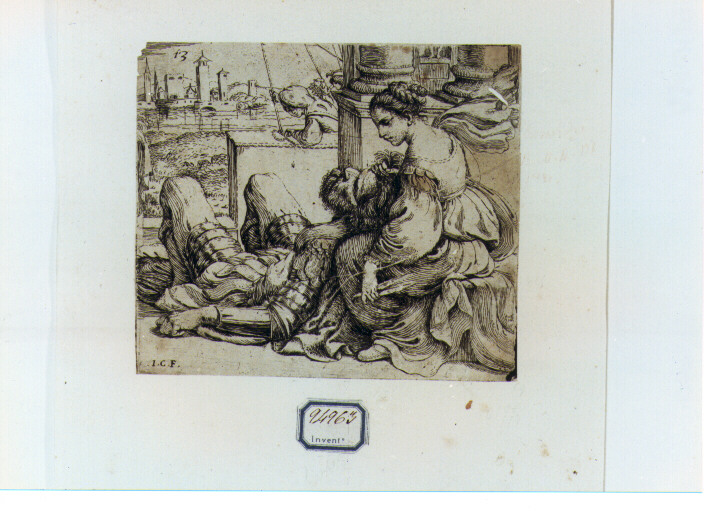 Sansone e Dalila (stampa) di Caletti Giuseppe detto Cremonese (sec. XVII)